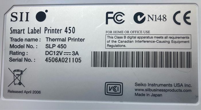 Seiko SLP450 Smart Label Printer