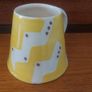 Fabulous Set of Hand-Thrown and Hand-Decorated Art Pottery by Irish Ceramicist Etaoin O Reilly, Two Mugs and a Matching Rare Discontinued Teapot in the Sunshine Yellow Geo Collection Inspired by the Memphis Design Movement Image 9