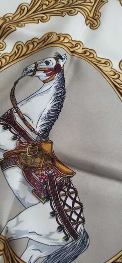 Vintage Ostinelli 100% Silk Made in Italy Equestrian Theme Scarf