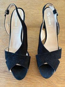 XSA Black Suede High Heels - Size 43 (UK 9)