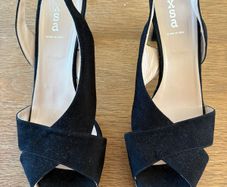 XSA Black Suede High Heels - Size 43 (UK 9)
