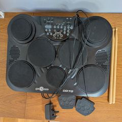 Gear4Music DD70 Digital Drum Pad - with sticks and pedals