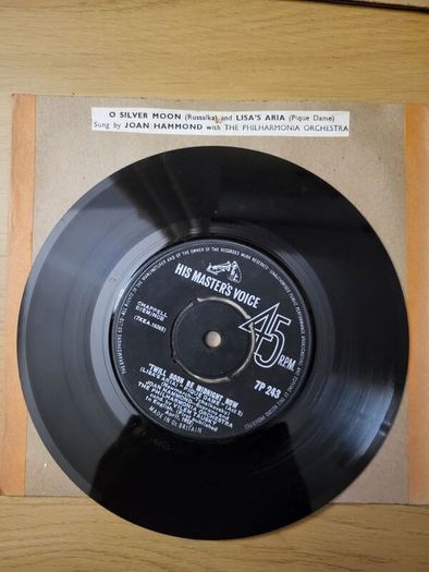 Joan Hammond O Silver Moon Rusalka Lisa's Aria Pique Dame 7 inch Single HMV 7P 243