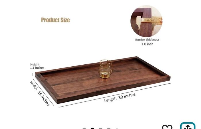 Large Walnut Ottoman Tray