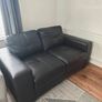 2 Seater Dark Brown Leather Sofa Image 2