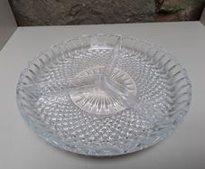 Vintage pressed glass relish dish
