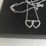 new silver hearts pendant with real diamonds Image 5