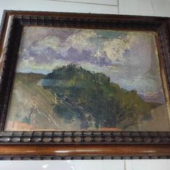 Oil on wood landscape