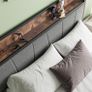 Double Bed Frames with Storage Headboard,Heavy Duty Metal Upholstered Platform Bed Frame Double Bed,Mattress Foundation/Strong Steel Slat Support/Under Bed Storage/Easy Assembly Image 4