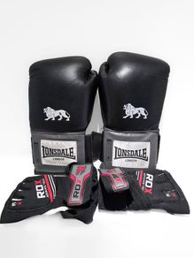 Pair of boxing gloves and Kickboxing gloves