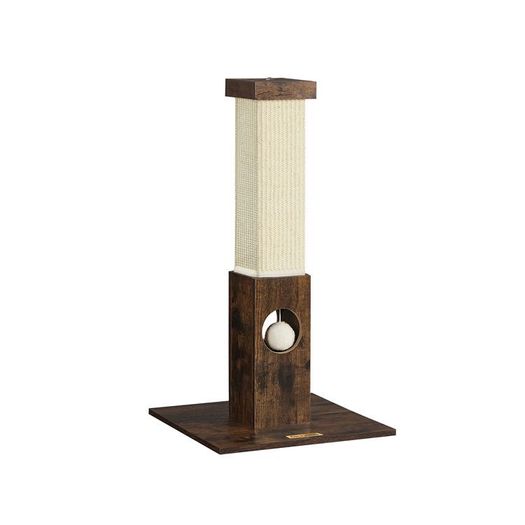 High Quality  Cat scratching post, scratching column, scratching trunk made of natural sisal rope, scratching post with plush toy ball, scratch protection for furniture, 73 cm high, vintage brown