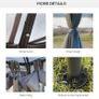 3 x 3 Meter Metal Gazebo Garden Outdoor 2-tier Roof Marquee Party Tent Canopy Pavillion Patio Shelter with Netting Image 5