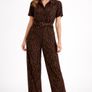 Zebra Print Belted Shirt Jumpsuit: Size 12 Image 2