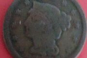 1854 American One Cent in Fine Condition coin