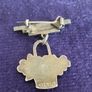 Vintage sterling silver and enamel flower basket brooch. Image 8