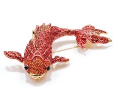 Enamel Brooch. Red Carp