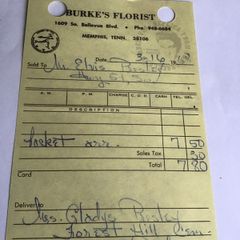 Elvis Memorabilia - Bill from Burkes Florist Memphis