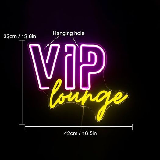 NEW SALE | VIP Lounge Neon Signs for Wall Decor LED Neon Light for Room Decor VIP Light up Sign with USB Powered for Home Decor, Hotel, Club, Cafe, Bar, Office, Shopping Mall (Pink&Lemon Yellow)
