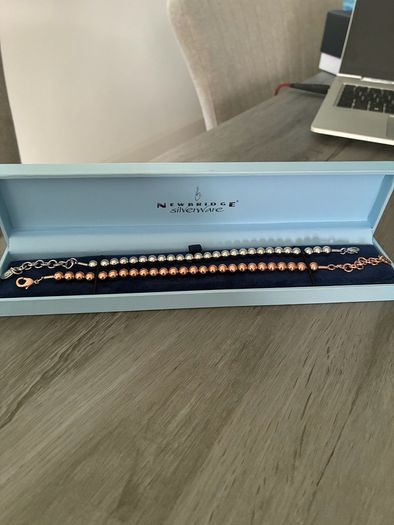 Newbridge Rodium Plate Small Bead Bracelet x 2