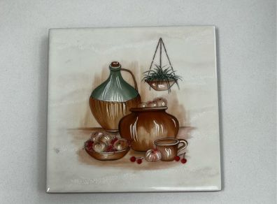 Handmade vintage style tile teapot stand