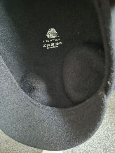 Wool Beret | Black with Red Floral Rhinestones