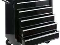 main image for ad Workshop Trolley 5 Compartments Central Lockable Anti-slip Coating Wheels With Parking Brake Solid Metal