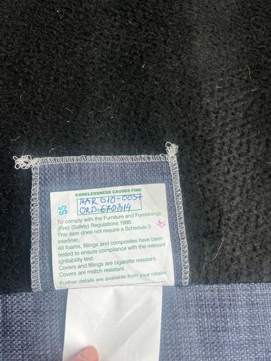 Navy Blue Three Seater Fabric Sofa