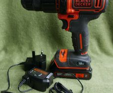 Black and Decker 18V Lithium-ion 2 Gear Hammer Drill  Charger, new Battery
