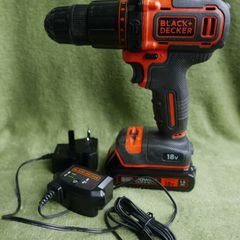 Black and Decker 18V Lithium-ion 2 Gear Hammer Drill  Charger, new Battery