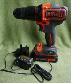 Black and Decker 18V Lithium-ion 2 Gear Hammer Drill  Charger, new Battery