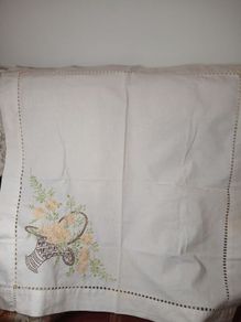 antique hand embroidered table cloth
