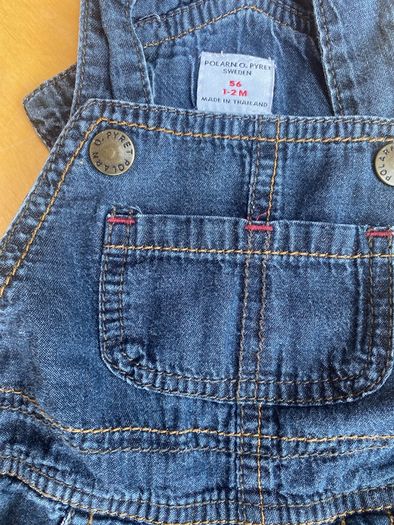 Polarn O Pyret Baby 56 cm denim dungarees up to 3 minths