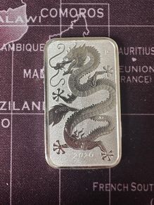 1 oz silver Dragon Bars
