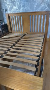 Solid wood king size bed frame