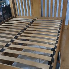 Solid wood king size bed frame
