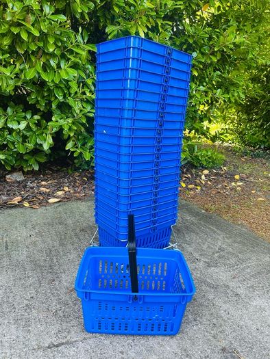 30 Shop Baskets On Stand Job Lot