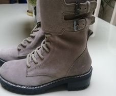 Ladies Leather Suede Biker Boots. Reduced