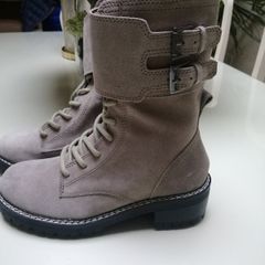 Ladies Leather Suede Biker Boots. Reduced