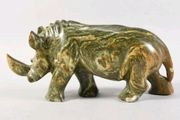 Large handcarved stone Rhino statue