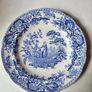 A pair of SPODE Blue Room Collection  "Girl at Well"  Plates Image 2