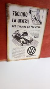 Vw Beetle Irish 1950s Advert Poster Ireland, Irish Memorabilia