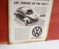 Vw Beetle Irish 1950s Advert Poster Ireland, Irish Memorabilia