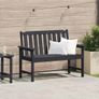 Garden Bench Black 120 x 59 x 88 cm HDPE Image 2