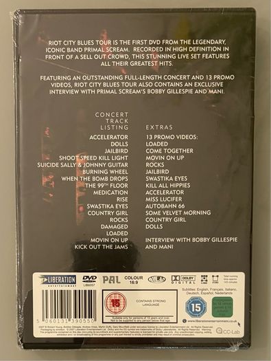 Primal Scream - Riot City Blues. Sealed and new. Double DVD.