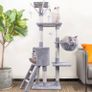 145cm Cat Scratch Posts Stable Cat Climbing Tower Multi-Level Cat Activity Trees for Indoor Cats, Pet Activity Furniture Play House for Kitty Kitten (FREE POSTAGE) Image 2