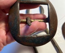 4 Vintage Farm Horse Brass  Buckles