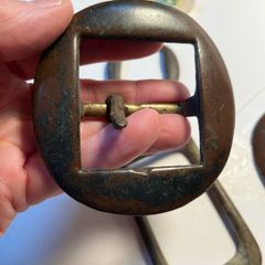 4 Vintage Farm Horse Brass  Buckles