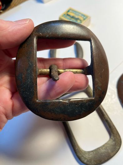 4 Vintage Farm Horse Brass  Buckles