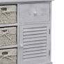 Wooden Cabinet 3 Left Weaving Baskets White Image 5
