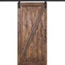 6.6FT Barn Door Hardware Kit with Black Handle Image 2